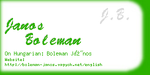 janos boleman business card